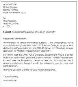 Formal Letter_demanding college prospectus