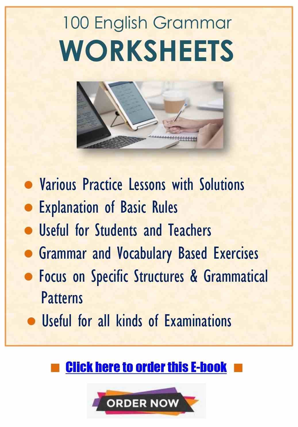100 Useful English Grammar Worksheets